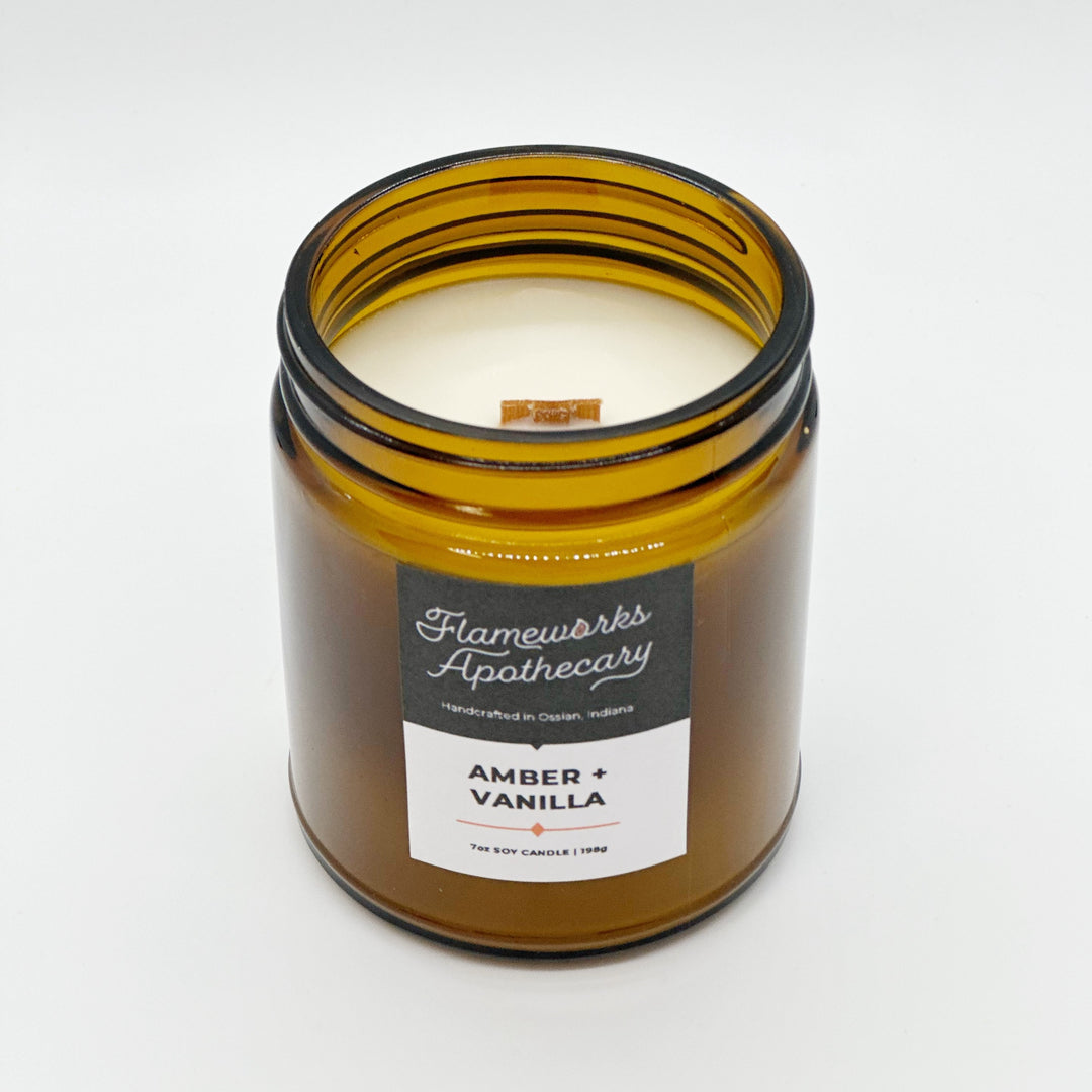 Amber + Vanilla 7 oz Amber Jar Candle