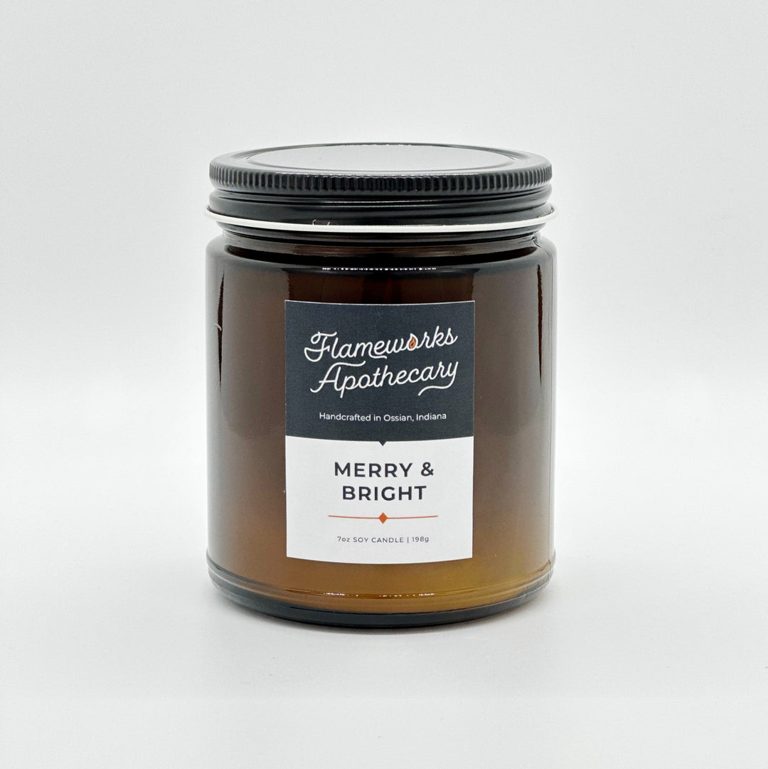 Merry & Bright 7 oz Amber Jar Candle